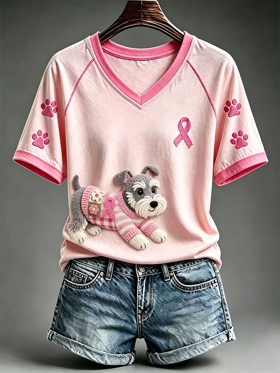T-shirt mignon pour femme à l’effigie d’un schnauzer
