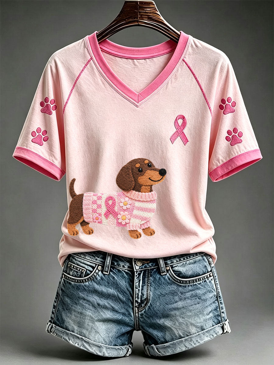 T-shirt mignon pour femmes à l’effigie d’un teckel
