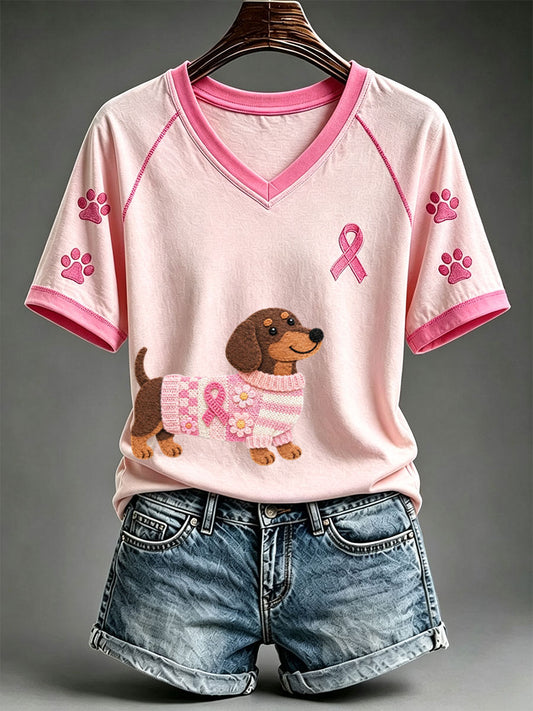 T-shirt mignon pour femmes à l’effigie d’un teckel