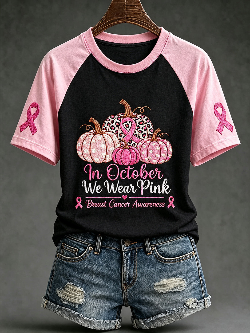 T-shirt décontracté à manches courtes sur le thème du cancer du sein chez la femme