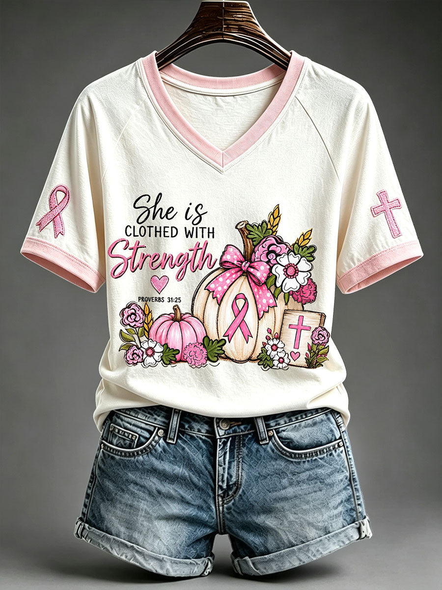 T-shirt She Is Clothed With Strength pour femme