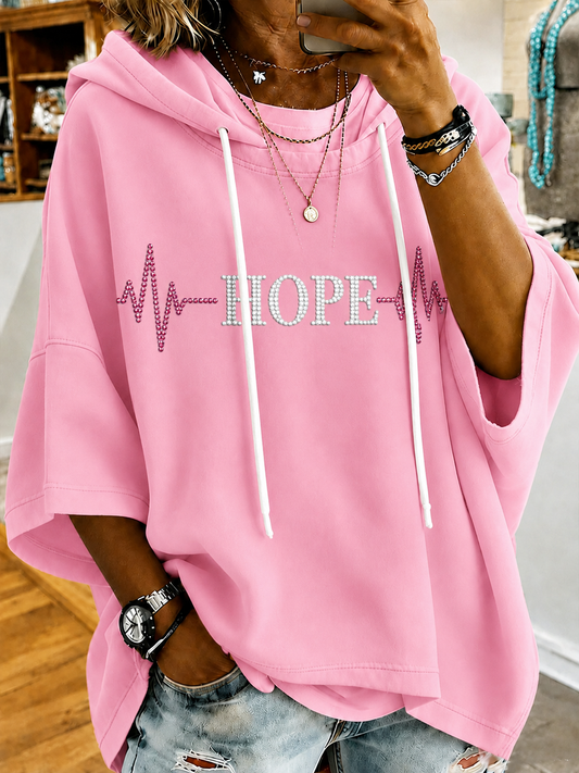 Sweat à capuche à manches courtes pour le cancer du sein chez la femme
