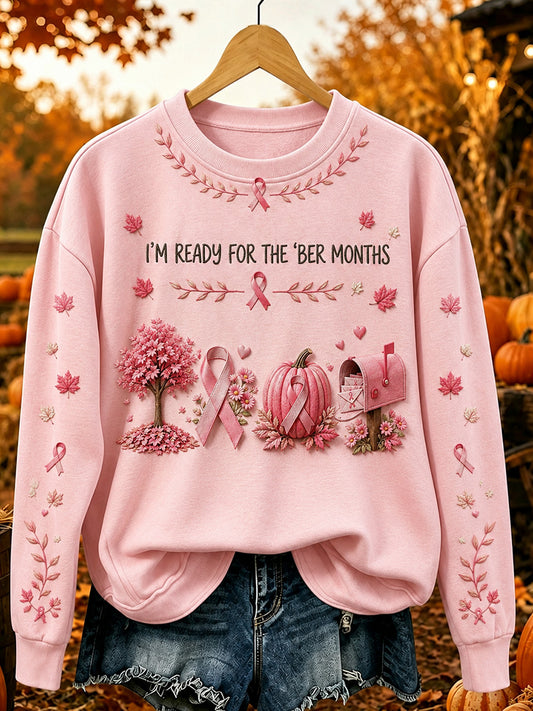 Ruban Rose Vintage Fighting Together Imprimer Confortable Sweatshirt des femmes