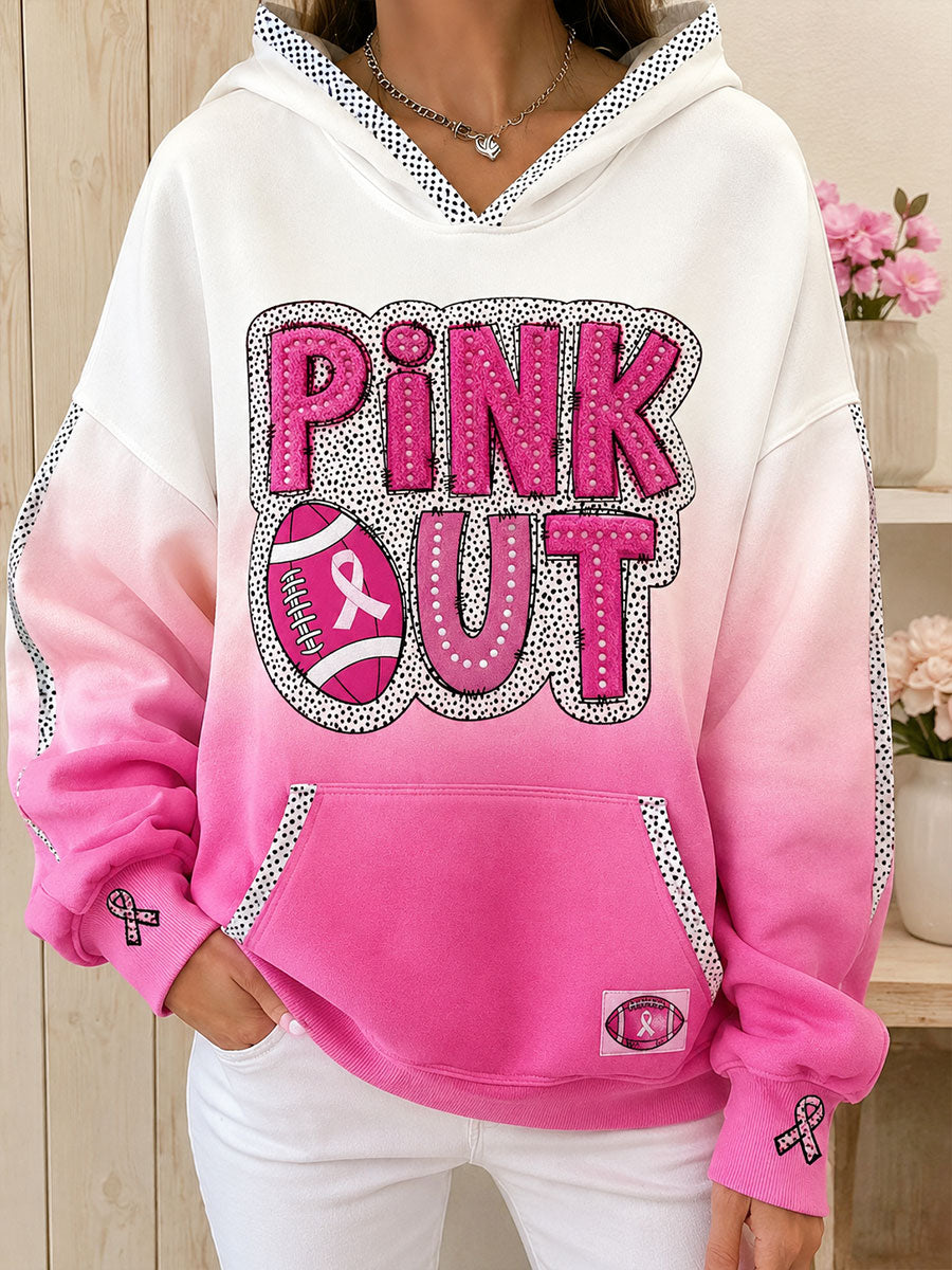 Femmes Cancer du sein Sensibilisation Art Imprimé Hoodie
