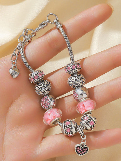 Bracelet femme cancer du sein rose