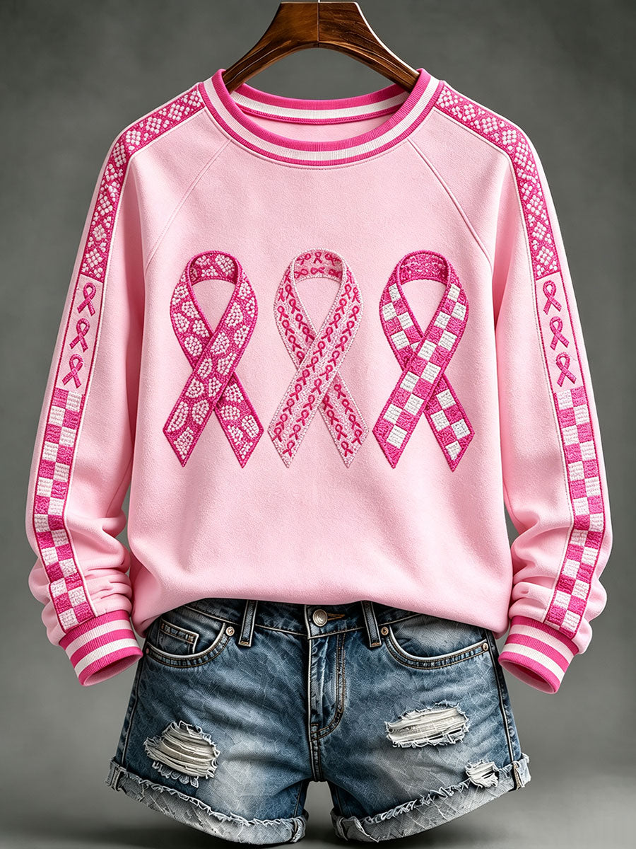 Sweatshirts Femme Rose Ruban Conscience du Cancer du Sein