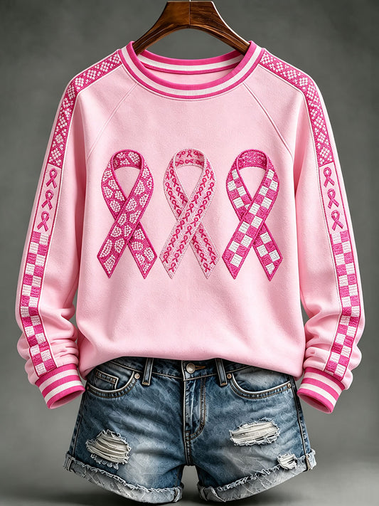 Sweatshirts Femme Rose Ruban Conscience du Cancer du Sein