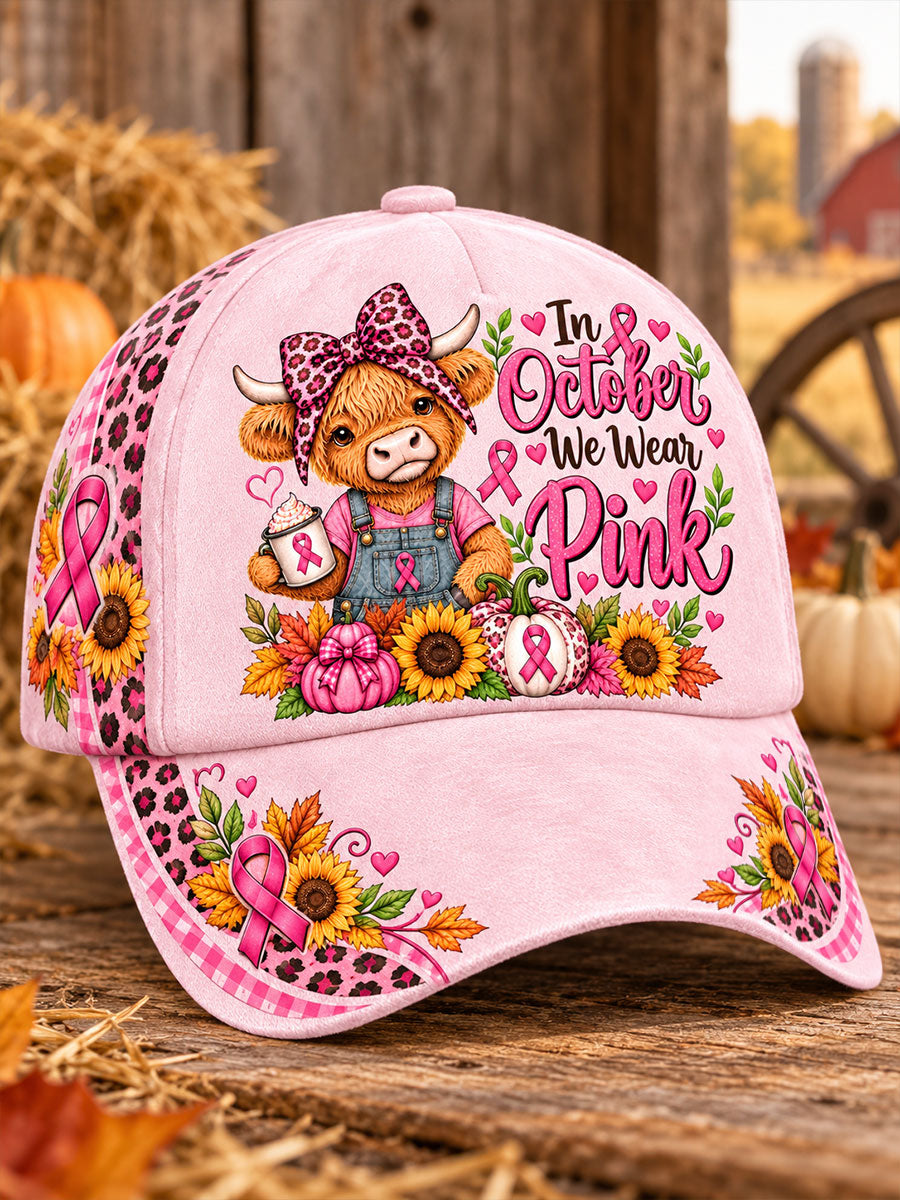 "En octobre, nous portons des chapeaux de vache Highland" pour femmes