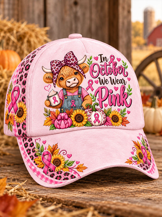 "En octobre, nous portons des chapeaux de vache Highland" pour femmes