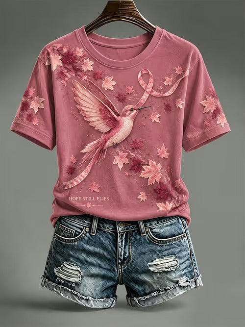 T-shirt à manches courtes pour le cancer du sein chez la femme