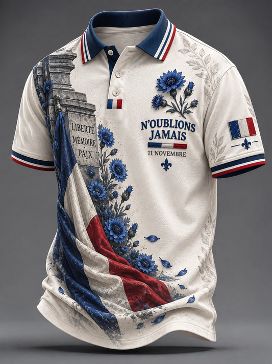 Polo imprimé pour homme Armistice du 11 Novembre