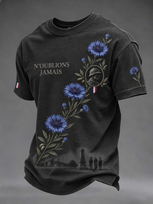 T-shirt imprimé pour hommes «N'OUBLIONS JAMAIS»