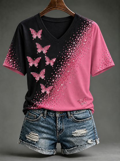T-shirt à manches courtes pour le cancer du sein chez la femme