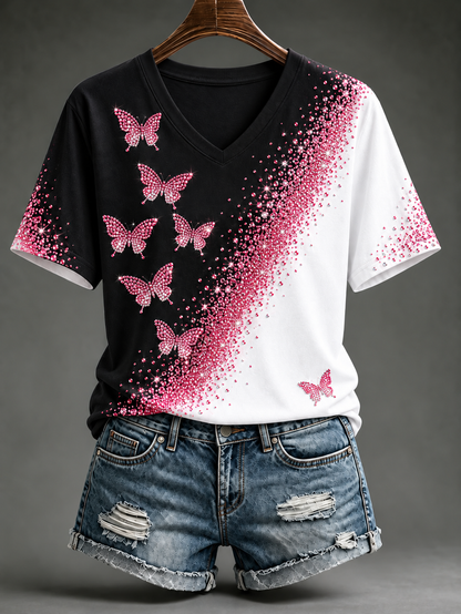 T-shirt à manches courtes pour le cancer du sein chez la femme