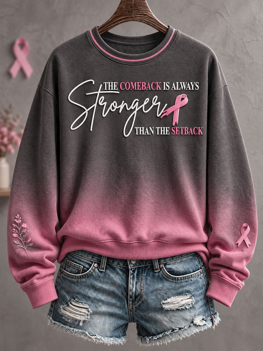 Sensibilisation au cancer du sein des femmes rose Art Floral imprimé Sweatshirt