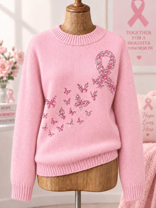 Pull à manches longues pour femmes contre le cancer du sein