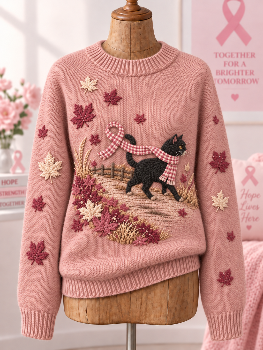 Pull à manches longues pour femmes contre le cancer du sein