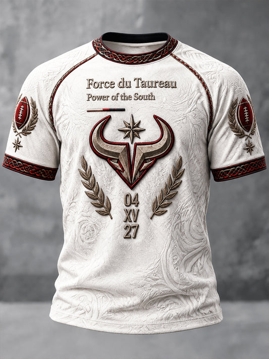 T-shirt décontracté pour homme, motif taureaux de Toulouse, rugby français