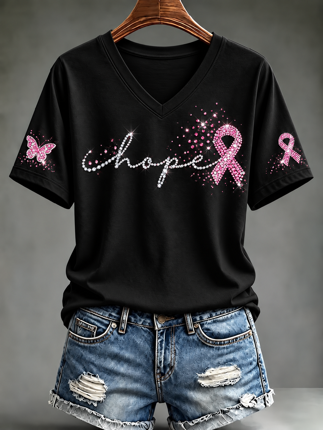 T-shirt à manches courtes pour le cancer du sein chez la femme