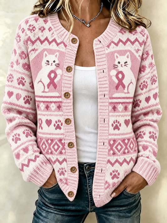 Cardigan contre le cancer du sein pour femmes