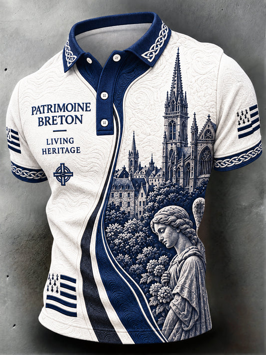 Polo décontracté à rayures françaises pour hommes