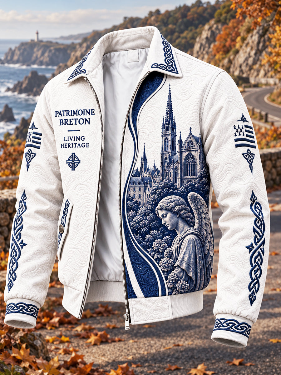 Blouson Homme Décontracté Ecru French Brittany Angel