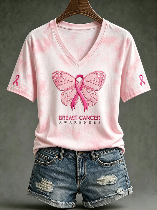T-shirt décontracté à manches courtes pour femme, motif imprimé sur le thème de la santé publique et des maladies