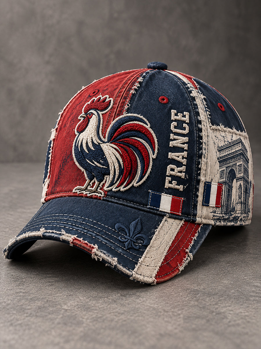 Chapeau unisexe avec drapeau français patriotique