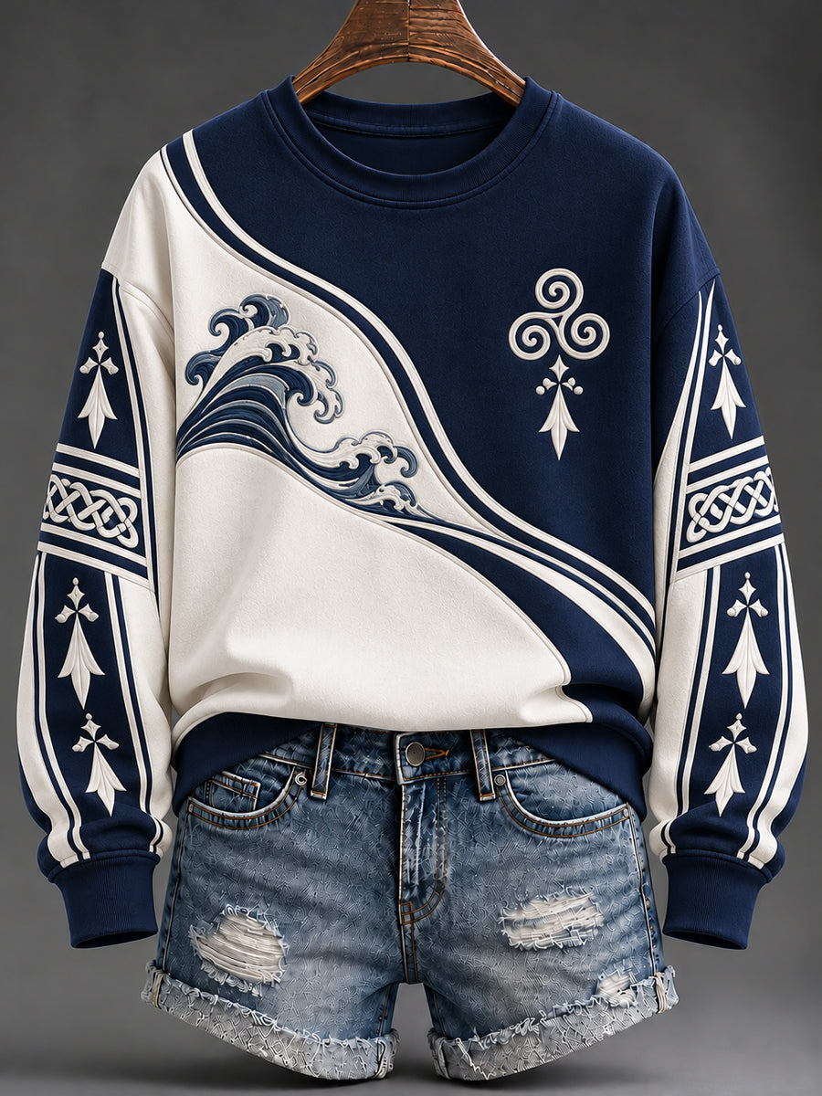 Sweat-shirt imprimé Bretagne pour femme