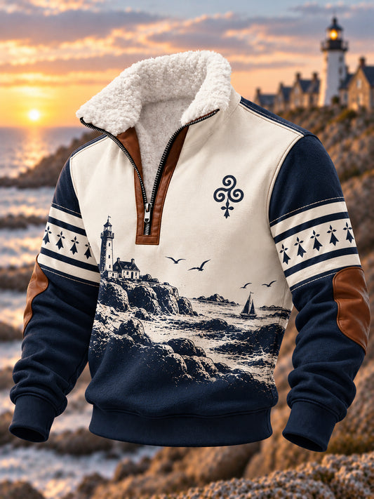 Sweat-shirt imprimé Bretagne pour homme